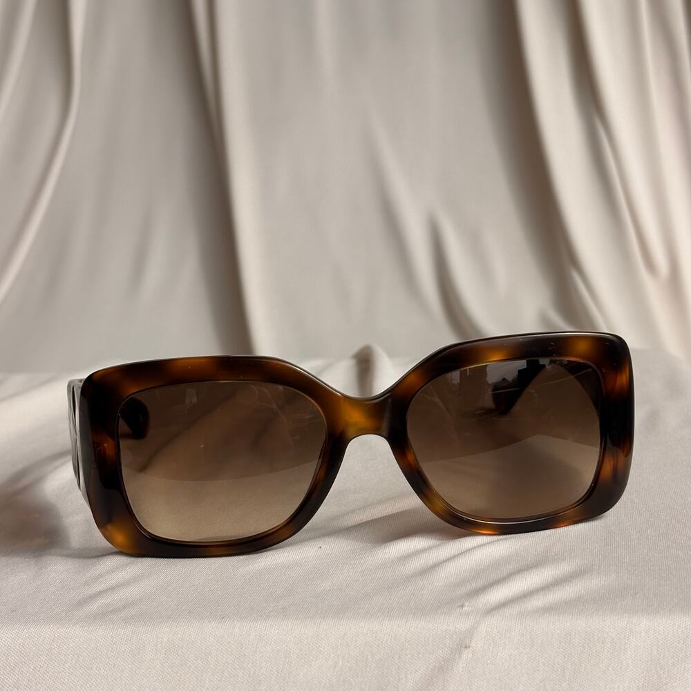 Vintage Chanel 5019 Sunglasses - Havana Tortoise, Quilted CC